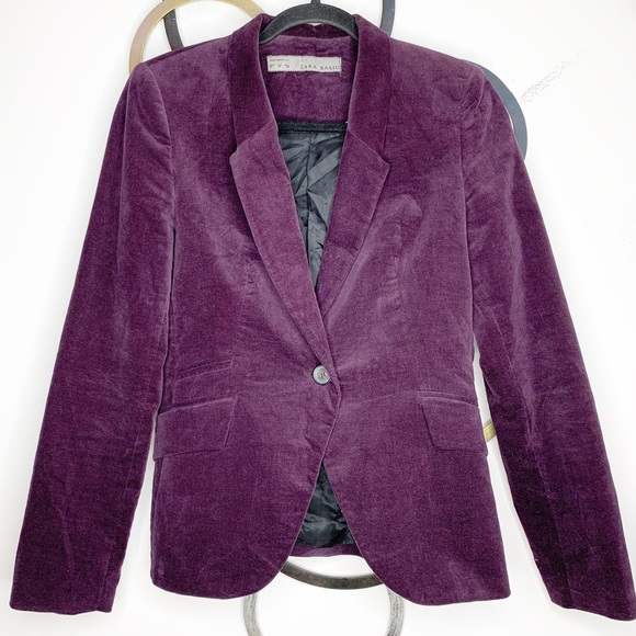 Zara Jackets & Blazers - Zara Basic Elbow Patch Velvet Blazer